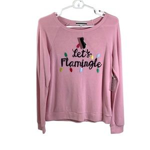 P.J. Salvage Lets Flamingle Christmas Lights PJ Top